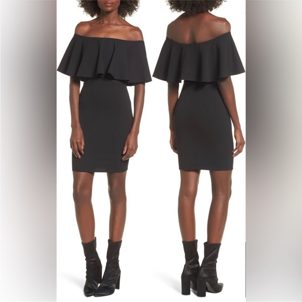 Soprano Nordstrom Women’s Black Bodycon Off-the-Shoulder Dress